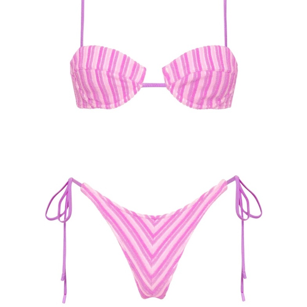 Triangl pink striped swimsuit